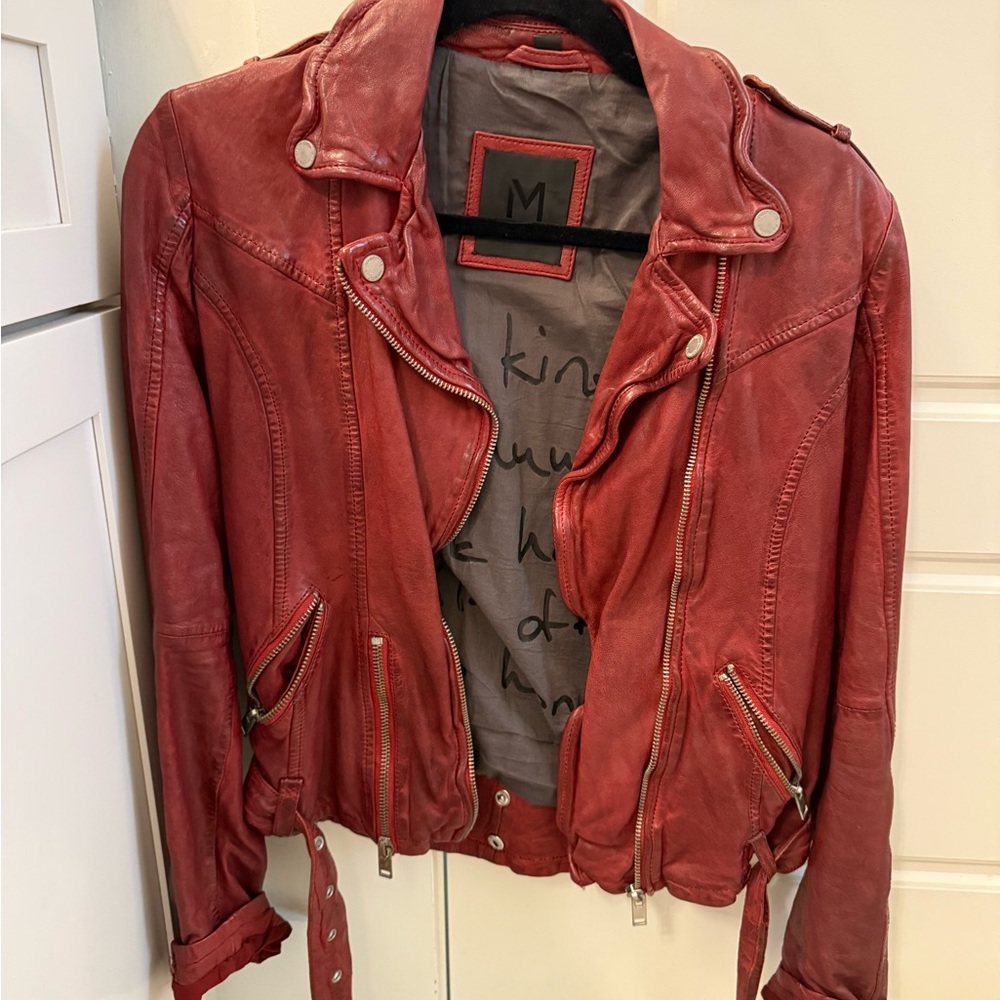 Mauritius Red Leather Jacket